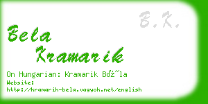 bela kramarik business card